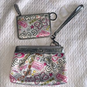 Coach wristlet and matching card holder